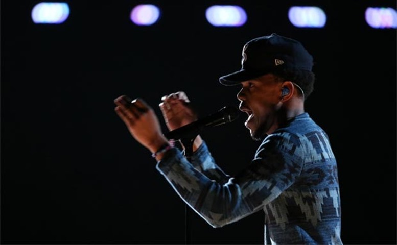 Chance the Rapper performs at the 59th Annual Grammy Awards in Los Angeles