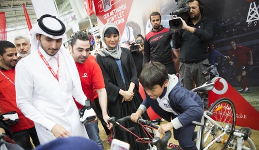 HH Sheikha Moza bint Nasser takes part in a National Sport Day event at Al Shaqab’s Indoor Arena