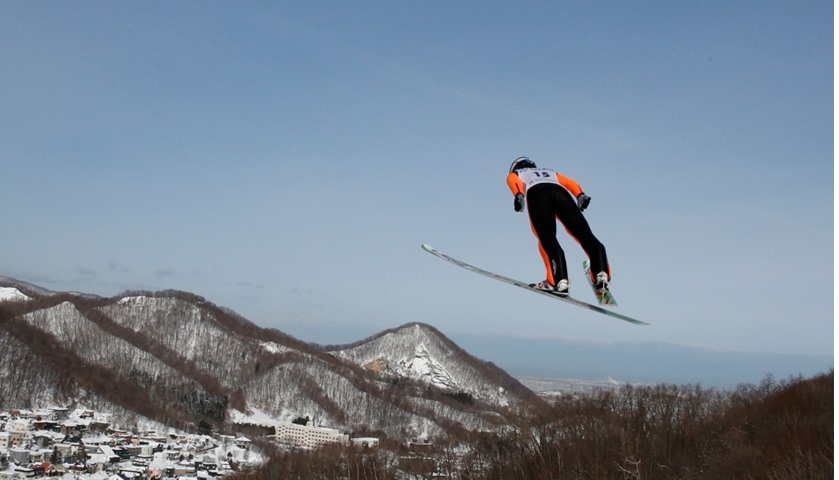 Ski Jumping - Men\'s Normal Hill -  Tian Zhandong, China in action.
