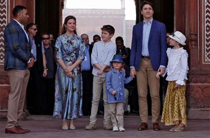 Justin Trudeau, accompanied by his family, has begun his India tour with a visit to the Taj Mahal