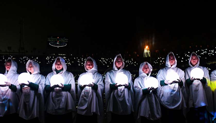 Artists perform during the closing ceremony of the Pyeongchang 2018 Winter Olympic Games