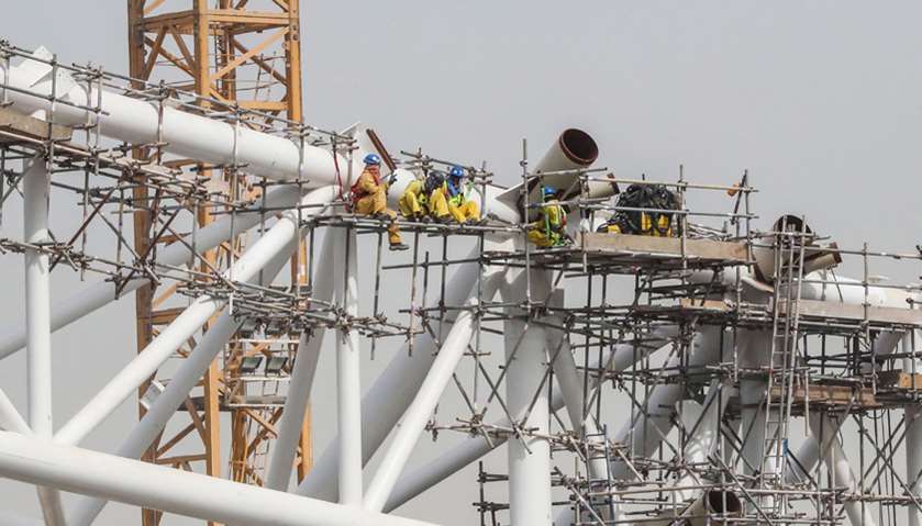 Construction work at the Al Wakrah Stadium a World Cup venue