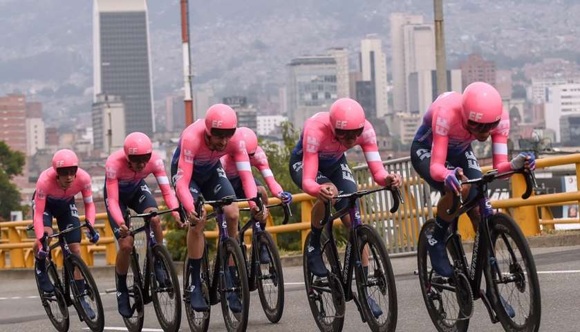 Members of Team EF Education First compete