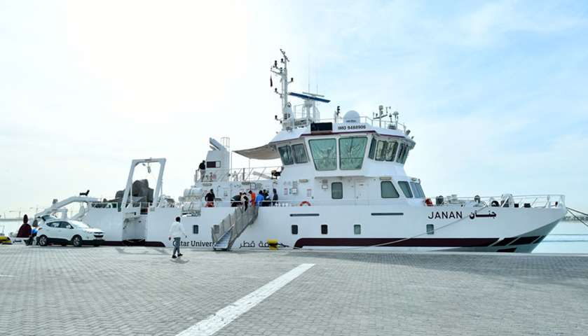 The monitoring vessel Janan at the dock