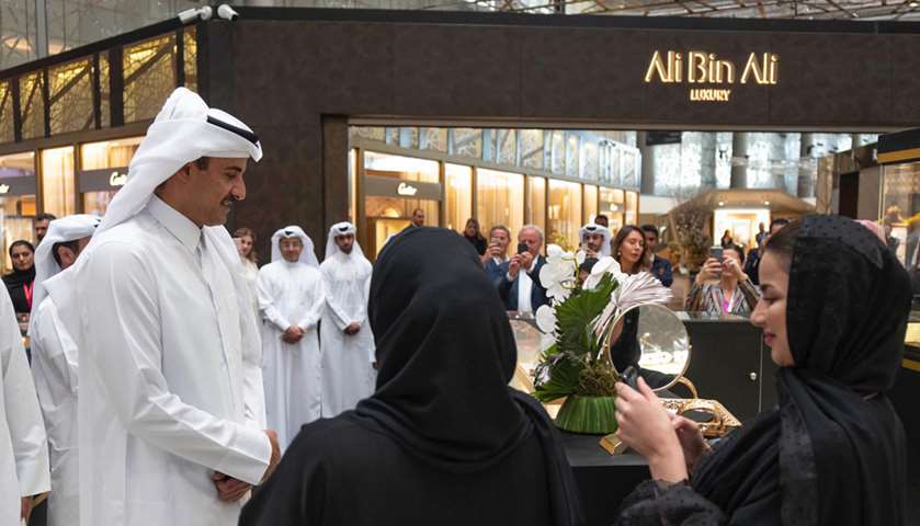 His Highness the Amir Sheikh Tamim bin Hamad Al-Thani tours Doha Jewellery and Watches Exhibition