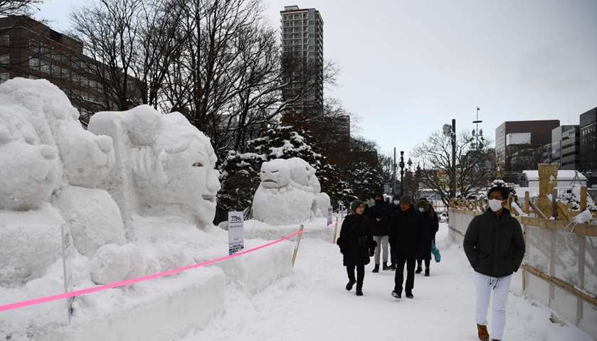 People visit the Sapporo Snow Festival