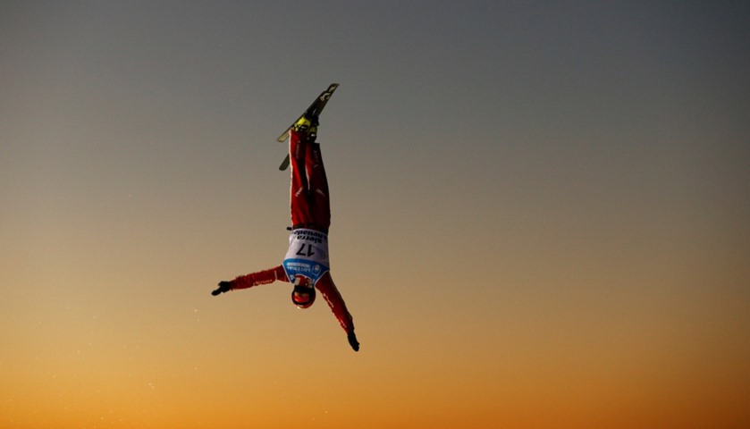 Men\'s Aerials training - Dimitri Isler of Switzerland performs an aerial