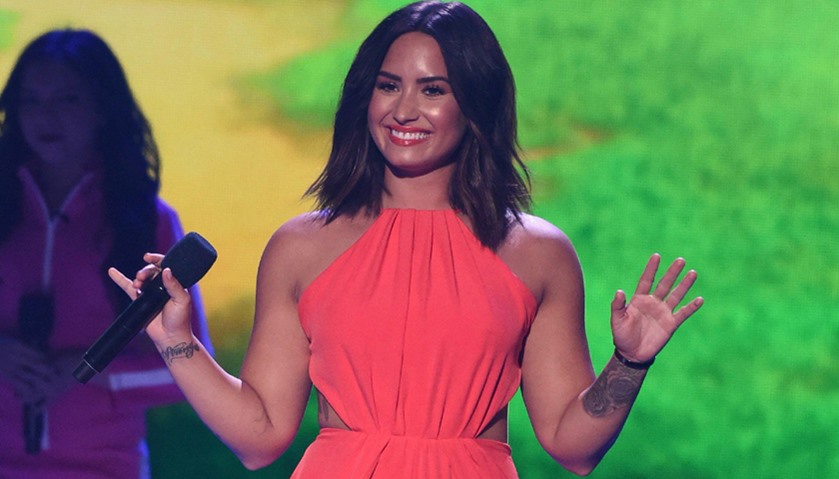 Demi Lovato appears on stage at the 30th Annual Nickelodeon Kids\' Choice Awards