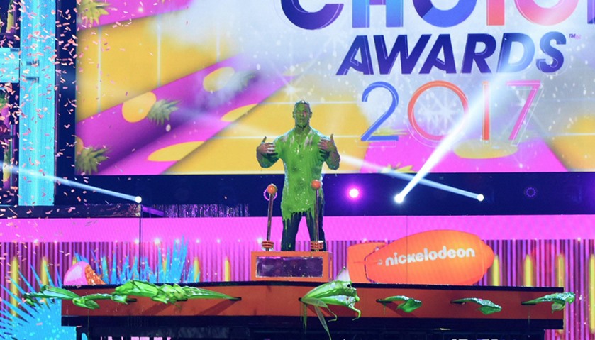 Host John Cena gets slimed onstage at Nickelodeon\'s 2017 Kids\' Choice Awards