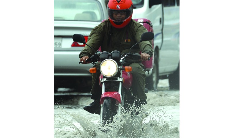 For bikers, it was water all around.