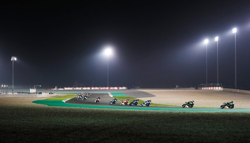 Racers compete at the Losail International Circuit
