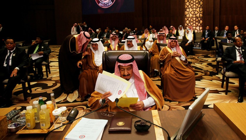 Saudi Arabia\'s King Salman bin Abdulaziz Al Saud attends the 28th Ordinary Summit of the Arab League