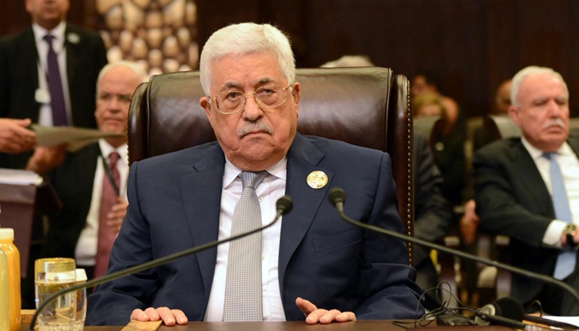 Palestinian leader Mahmud Abbas attending talks of the Arab League summit