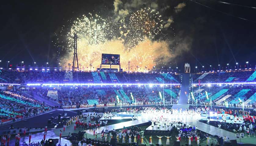 Fireworks erupt during the closing ceremony of the Pyeongchang 2018 Winter Paralympic Games