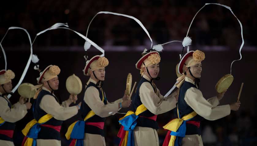 Artists perform during the Closing Ceremony for The Paralympic Winter Games in the PyeongChang Olymp