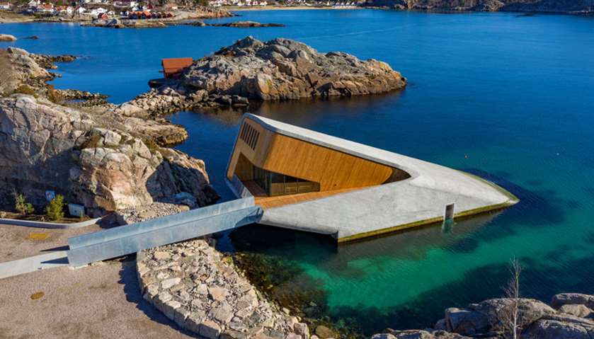 \"Under\", a semi-submerged restaurant beneath the waters of the North Atlantic