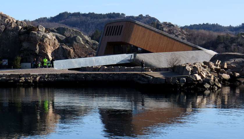A general view of the underwater restaurant Under in Baaly, Norway