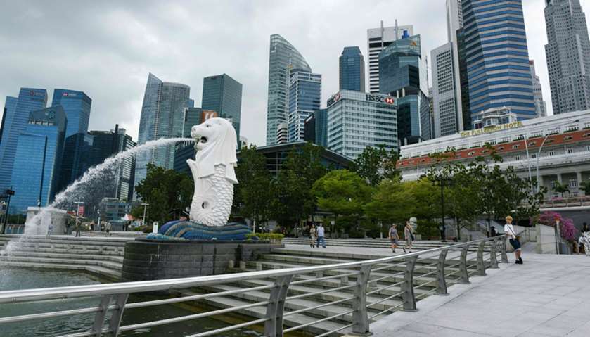The Merlion park in Singapore