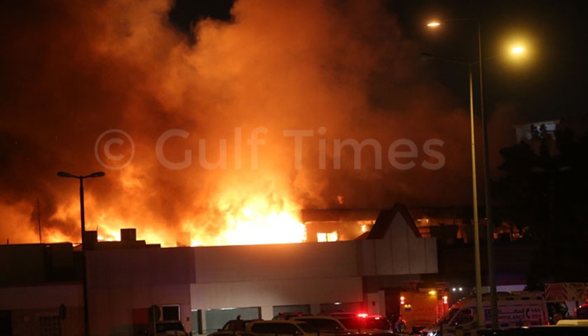 Fire that broke out at Caravan Complex, Doha, Qatar