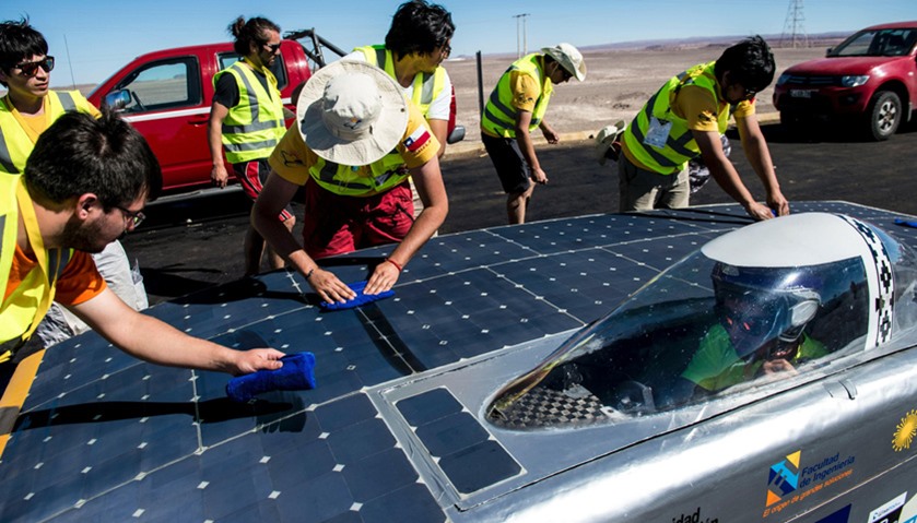 Chilean team Antunekul 2 gets ready to compete in the Atacama Solar Challenge