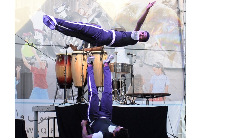 An acrobatic performance from the African Circus.