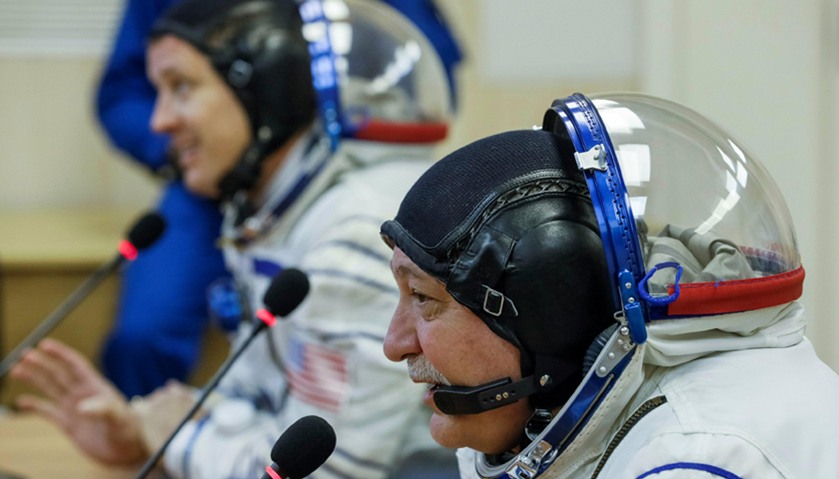 The International Space Station (ISS) crew member Jack Fischer of the US and Fyodor Yurchikhin of Ru