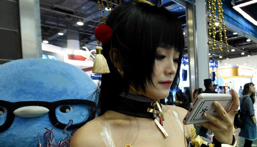 A cosplay fan at the China International Cartoon and Animation Festival in Hangzhou
