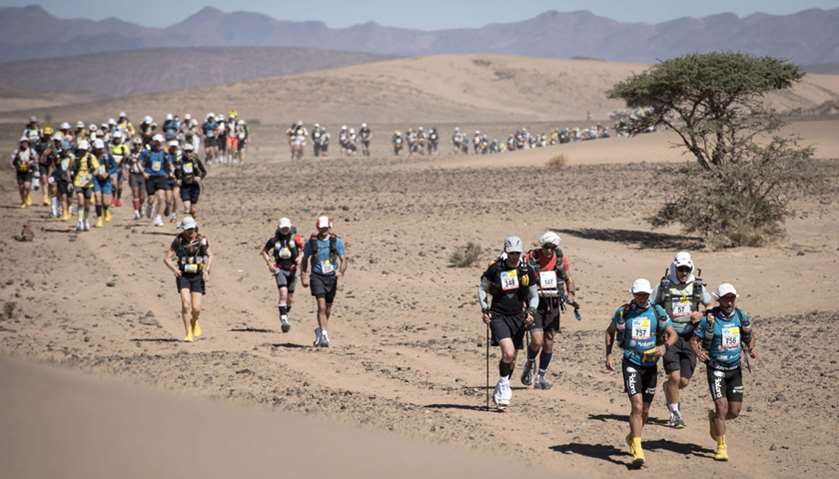 Stage 1 of the 33rd edition of the Marathon des Sables between Timgaline and Ouest Aguenoun N\'Oumerh