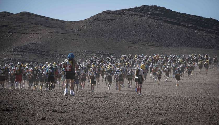 The marathon is a live stage 250 kilometre race through a formidable landscape in one of the world\'s