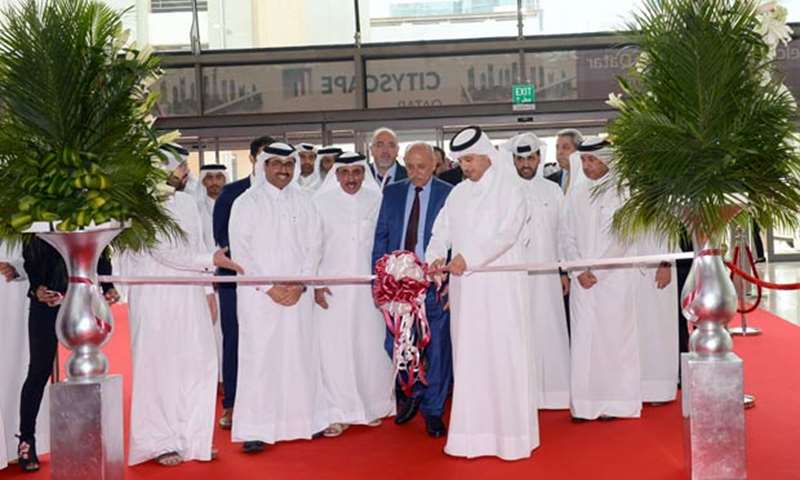 HE the Prime Minister Sheikh Abdullah bin Nasser bin Khalifa al-Thani opening the exhibition