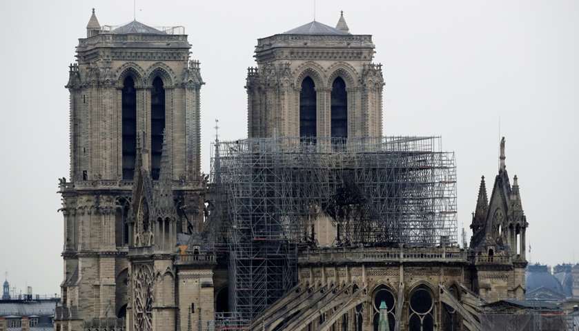 A view of Notre-Dame Cathedral today morning