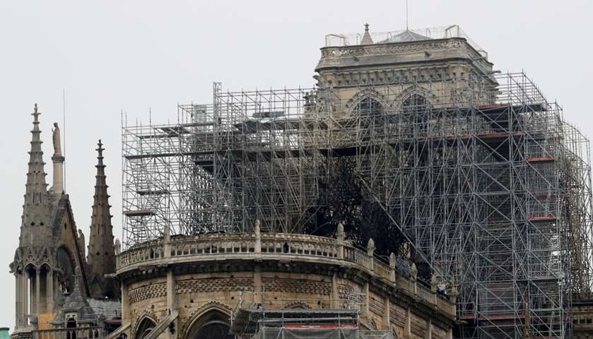 A view of Notre-Dame Cathedral today morning