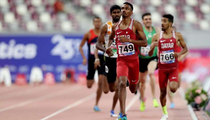 Qatar\'s Abubaker Haydar Abdalla in action during the Men\'s 800m