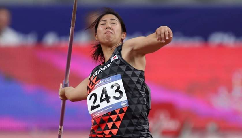 Japan\'s Marina Saito in action during the Women\'s Javelin