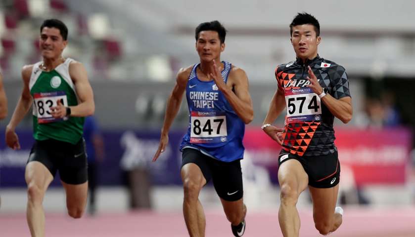 China\'s Zhouzheng Xu in action during the Men\'s 100m