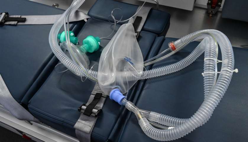 Respiratory equipement inside a medicalised Airbus A330 Phenix aircraft 
