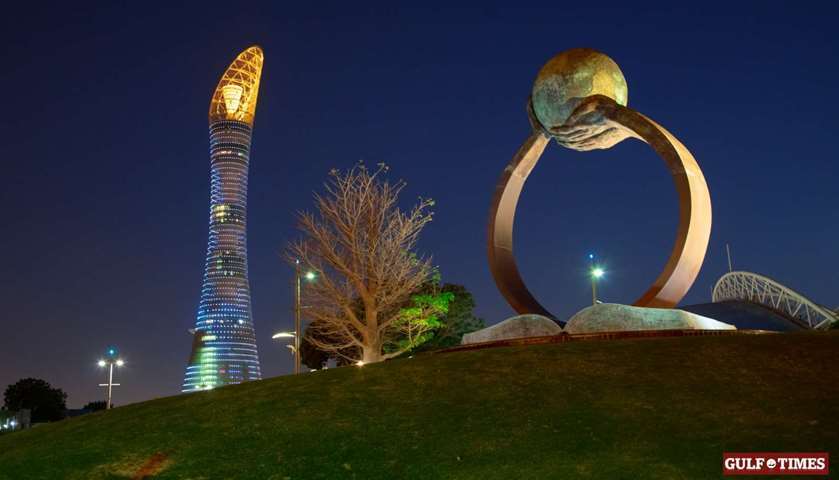 Long exposure pictures of Aspire Zone taken with artistic camera movements