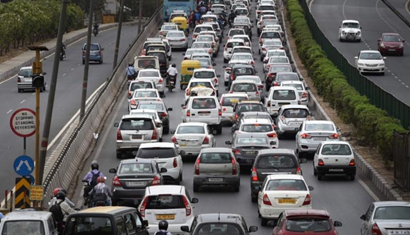 The Indian capital is witnessing massive jams for a second day on Tuesday