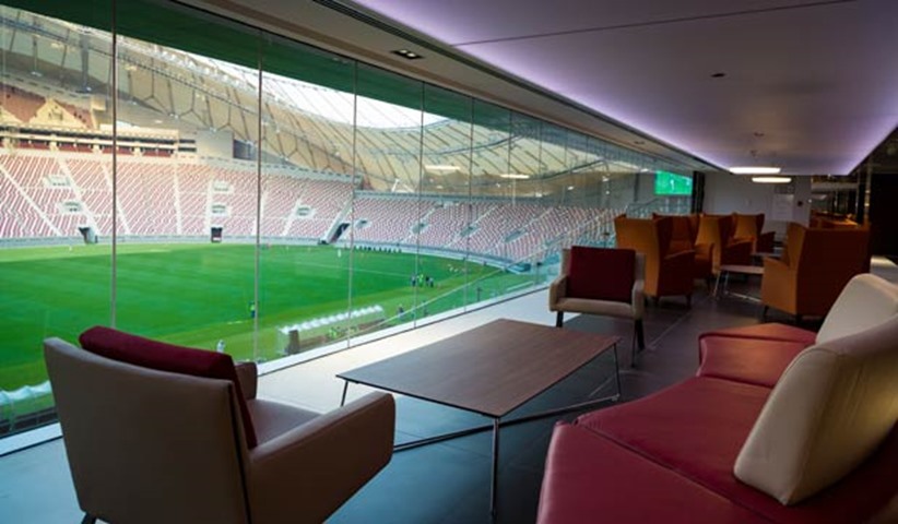 The corporate box provides a perfect view of the magnificent pitch