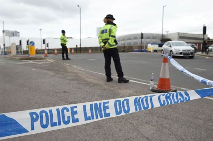 A police cordon surrounds Manchester Arena following the deadly terror attack