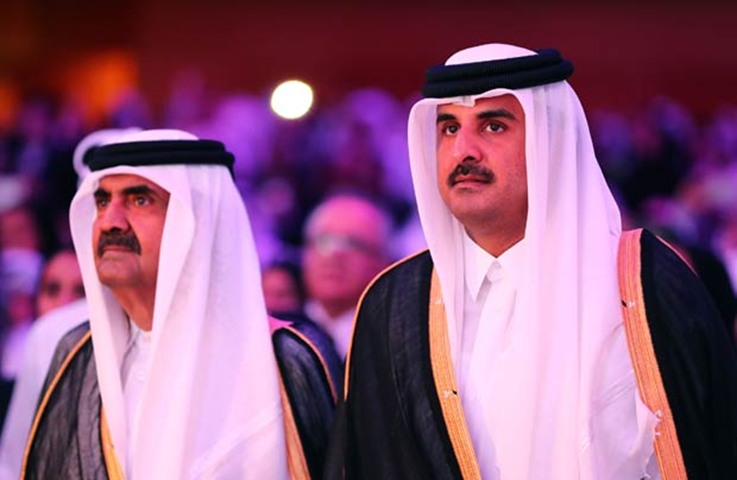 HH the Emir Sheikh Tamim bin Hamad al-Thani and HH the Father Emir Sheikh Hamad bin Khalifa al-Thani