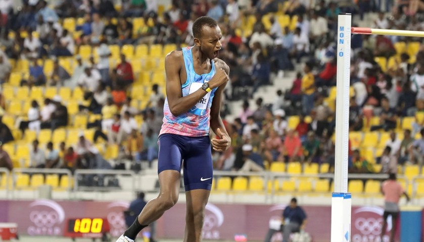 Qatar\'s Mutaz Barshim competes in the men\'s high jump
