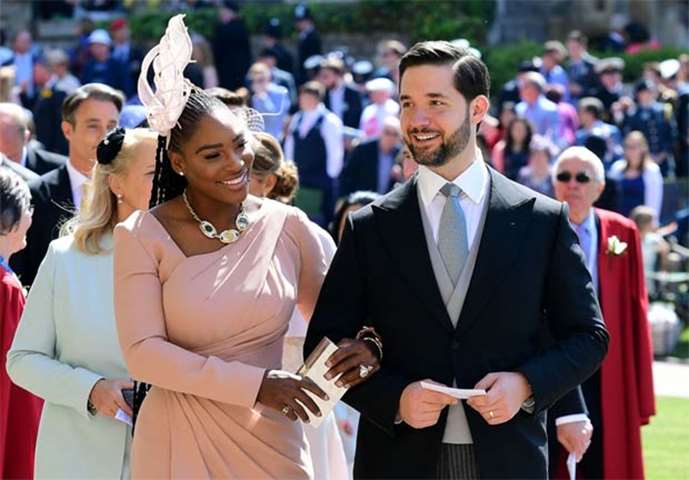 US tennis player Serena Williams and her husband Alexis Ohanian arrive for the wedding ceremony