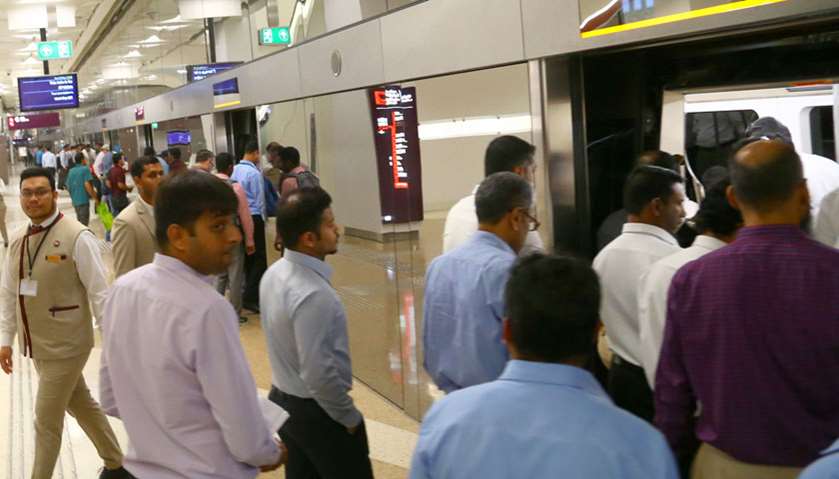 Big crowds of commuters seen as Doha Metro resumed service after weekend break