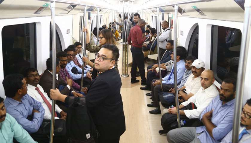 Big crowds of commuters seen as Doha Metro resumed service after weekend break