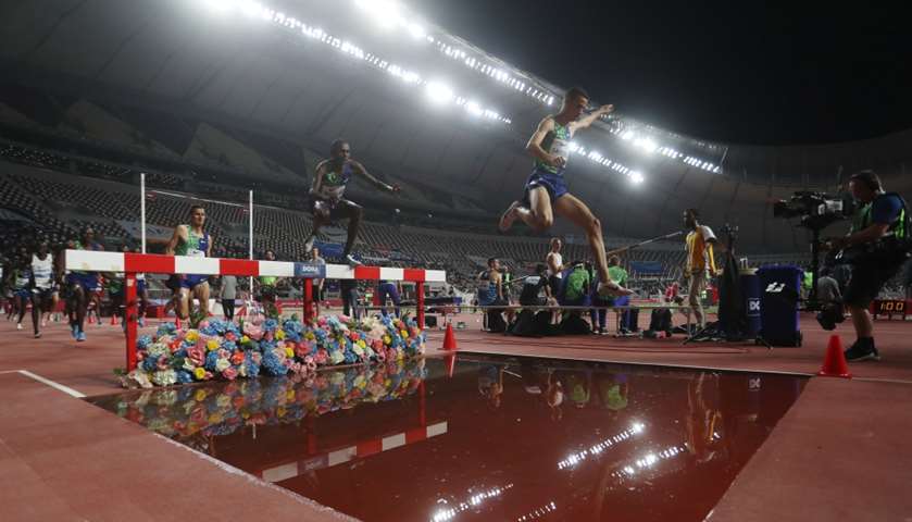 General view during the men\'s 3000m steeplechase
