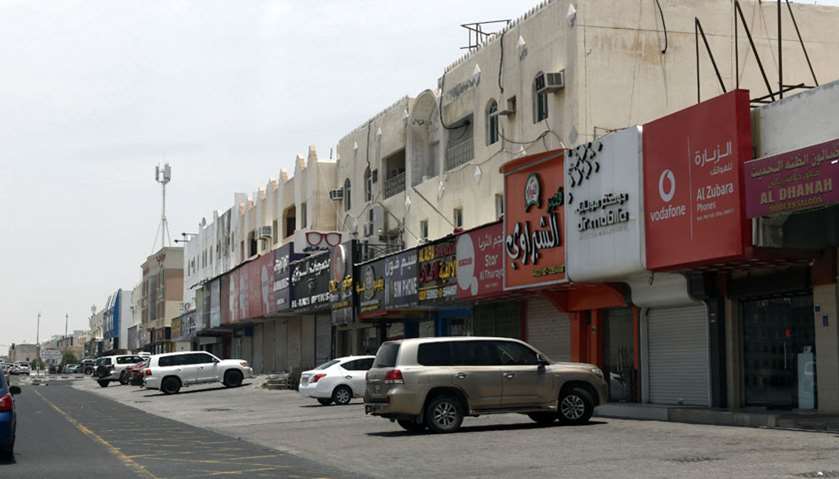 A general view shows closed shops in various parts of Qatar
