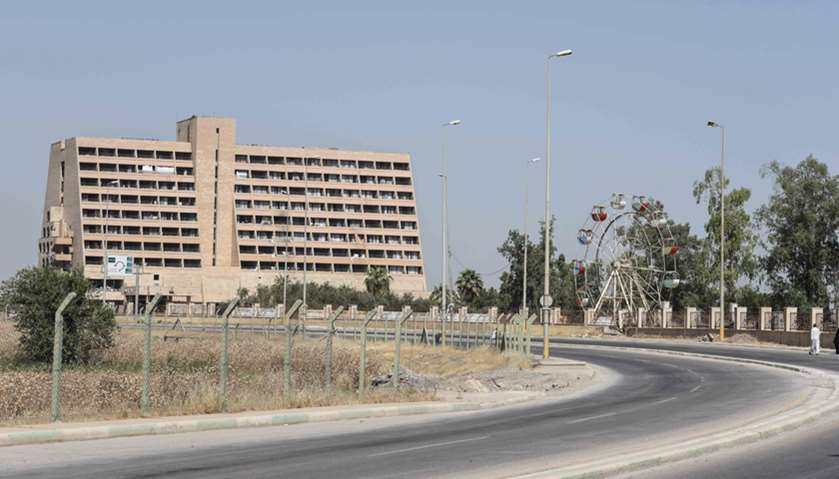 Exterior of the Nineveh International Hotel compound in Iraq\'s northern city of Mosul