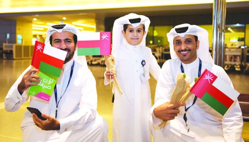 Visitors arriving at Qatar through HIA celebrate Eid