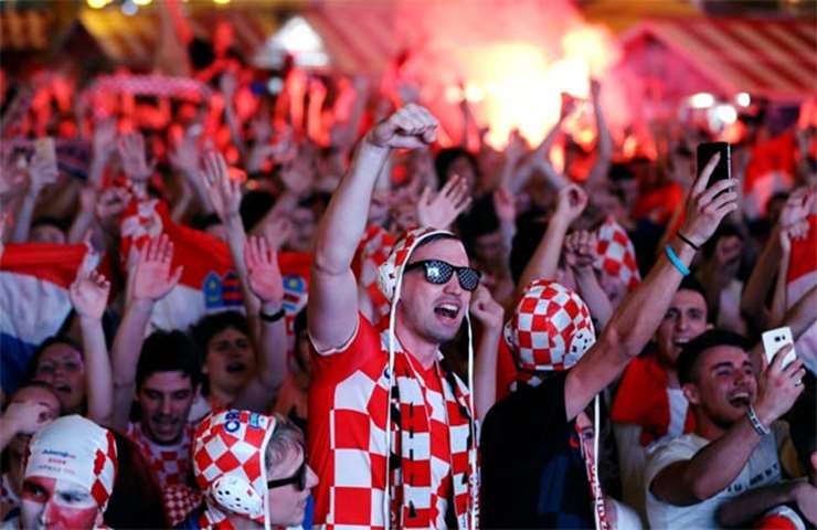 Croatia\'s fans in Zagreb celebrate after their team handed Argentina a drubbing